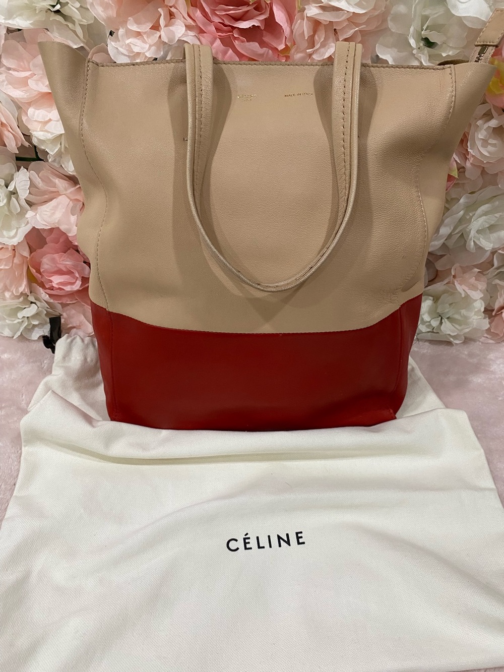 Celine Leather Cabas Tote Bag